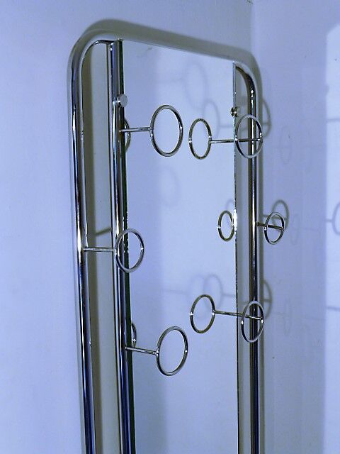 Chrome metal wall coatrack 1960