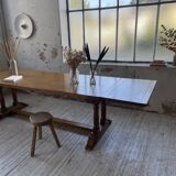 3m oak table from 1950 with its extensions