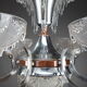 Art Deco chandelier in nickel-plated metal and copper