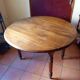 Round walnut table with drop leaves - Louis Philippe style