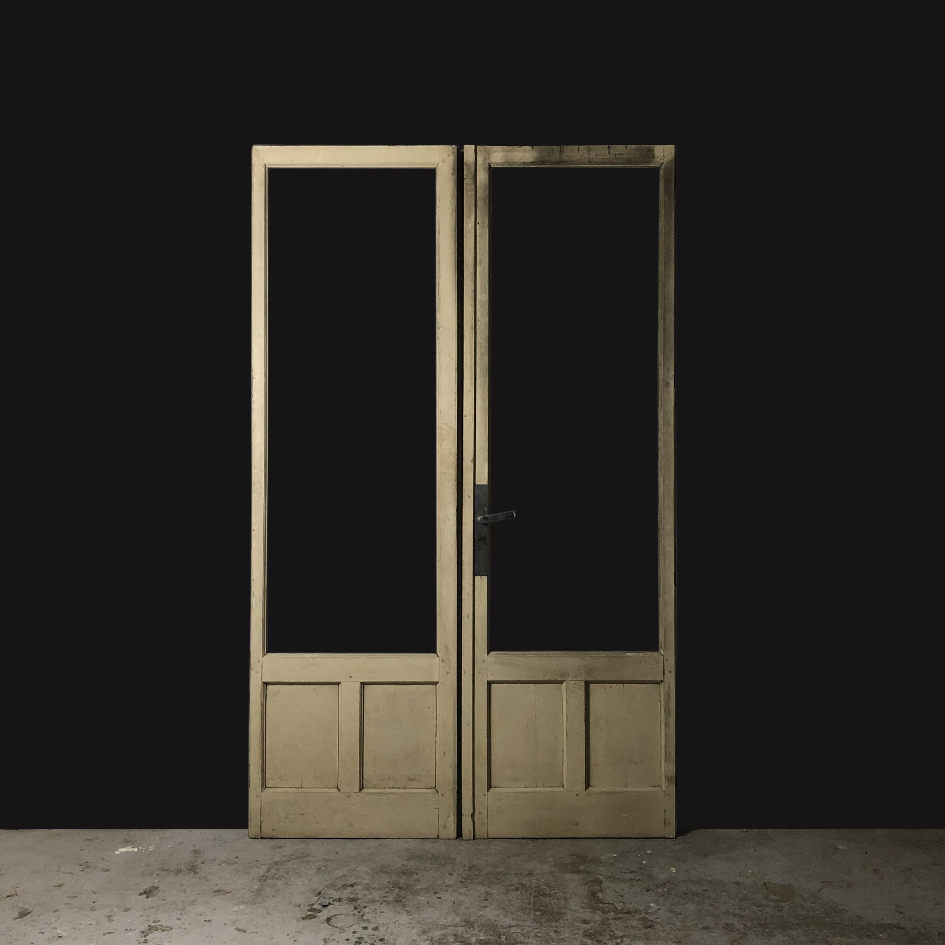 Old glass doors, 2 flaps, H226 cm