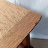 1950s oak bedside table with crossbars