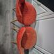 lot de 2 chaises fauteuil vintage en moumoute rouge usé