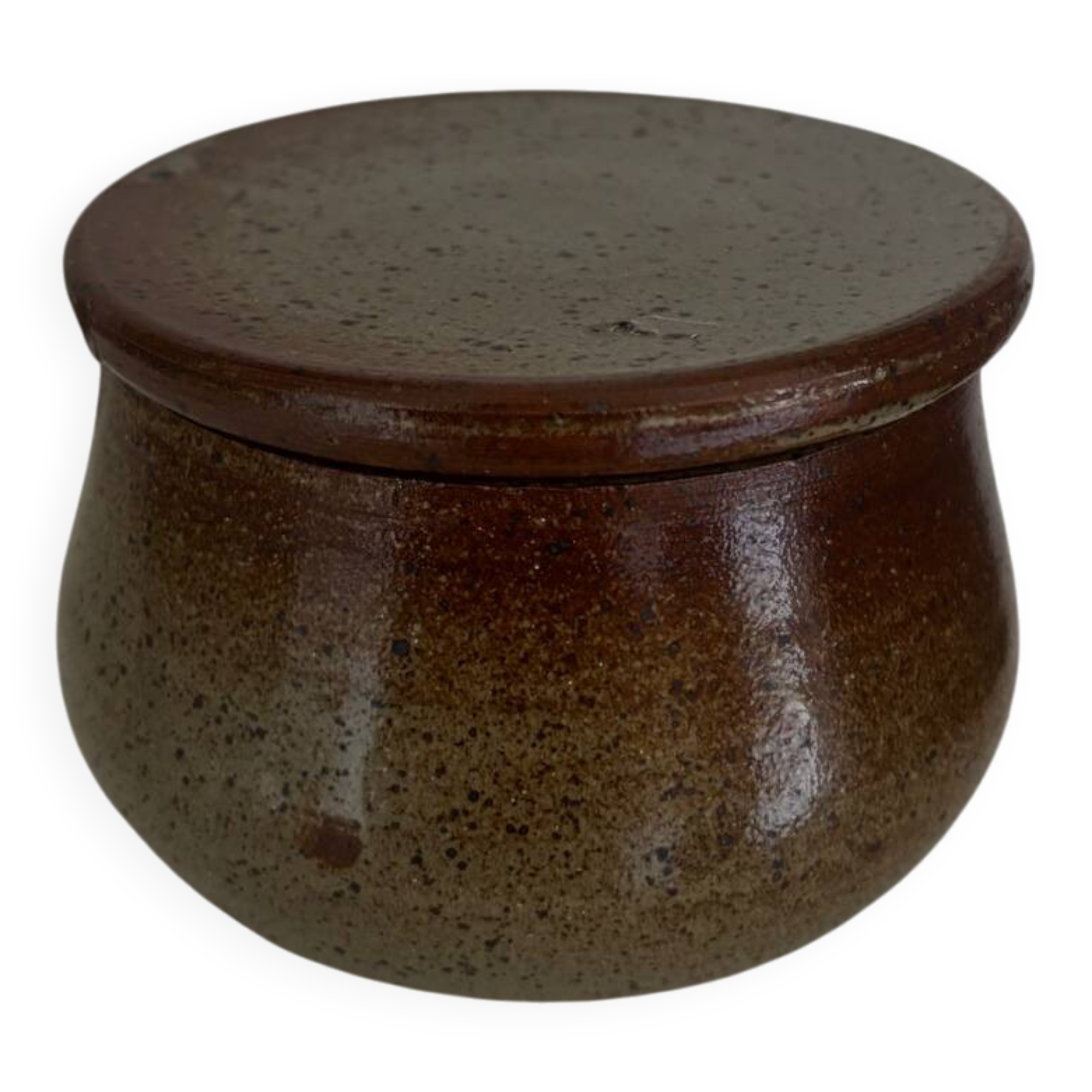Glazed pottery water butter dish