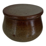 Glazed pottery water butter dish