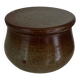 Glazed pottery water butter dish