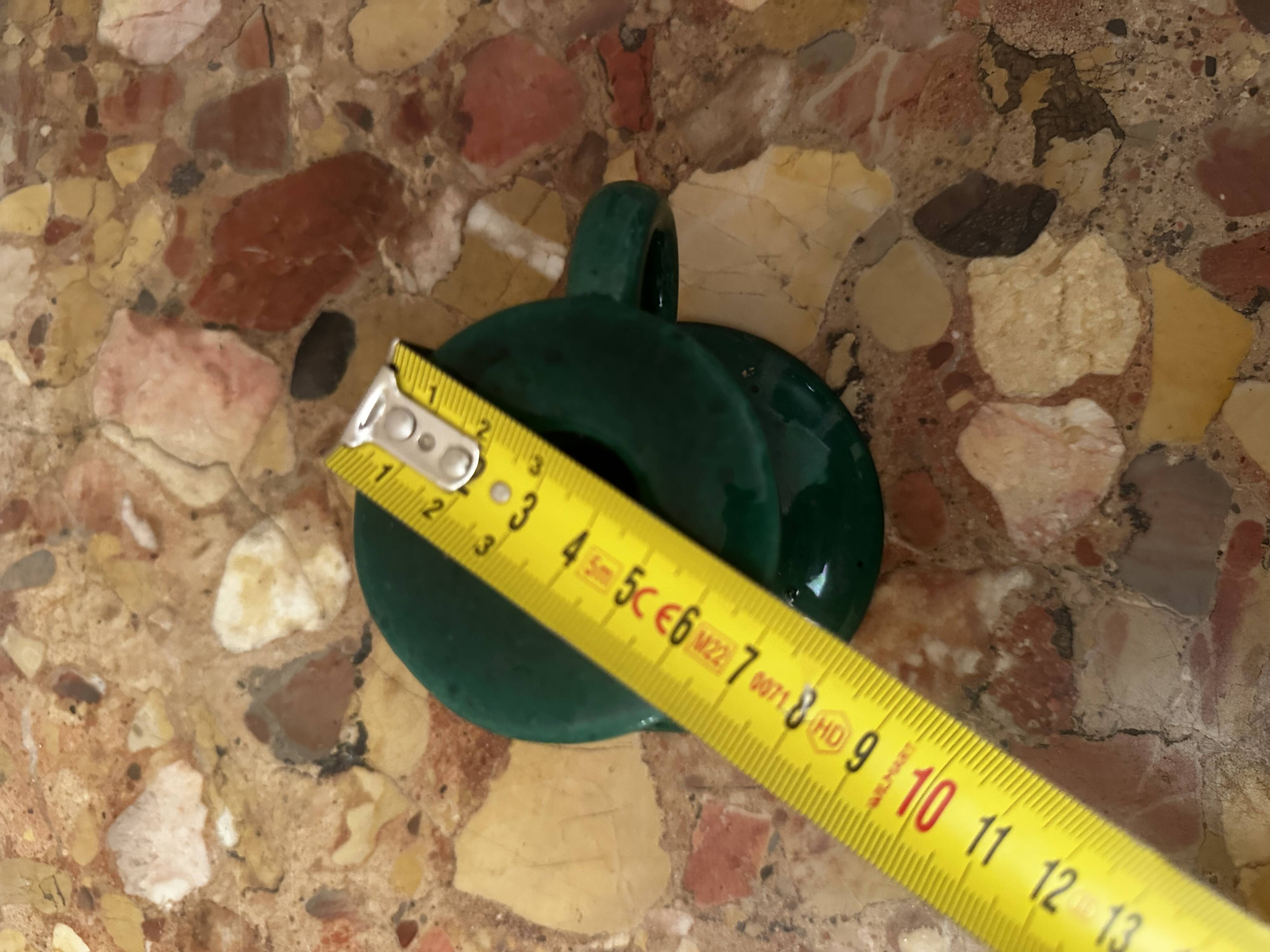 Saint-Clément green ceramic candlestick, 1950s