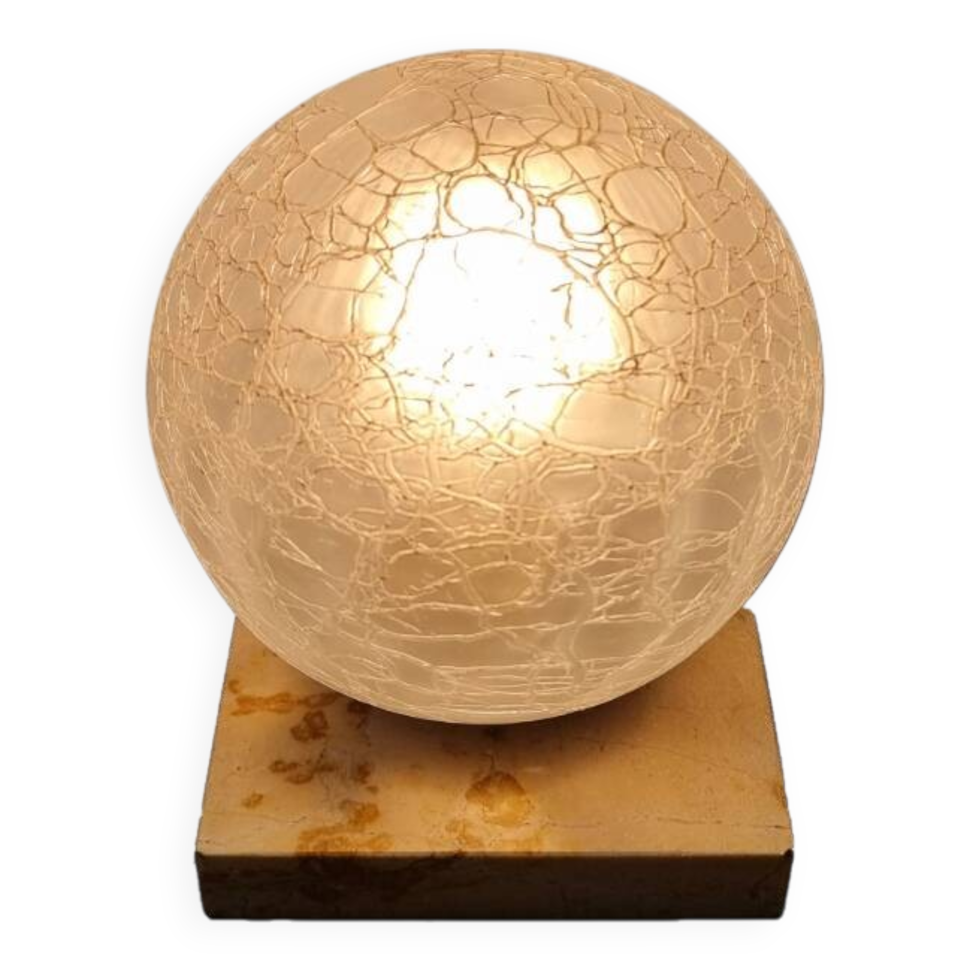 Vintage Crackle Marble Lamp, 1970s