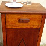 Oak bedside tables, vintage pair