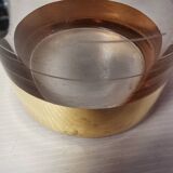 Vintage Engraved Glass & Crystal Pitcher with Duck and Reeds, Gilding