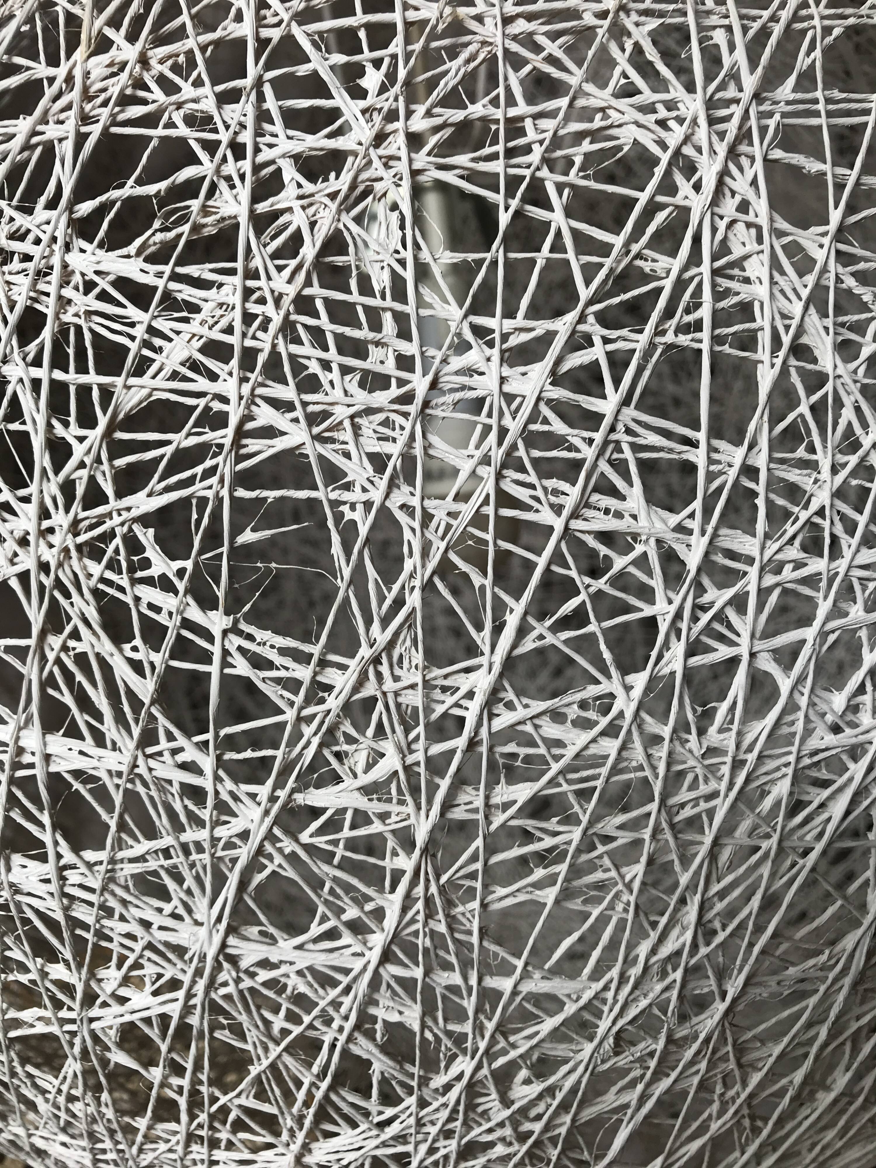 White rattan hanging lamp