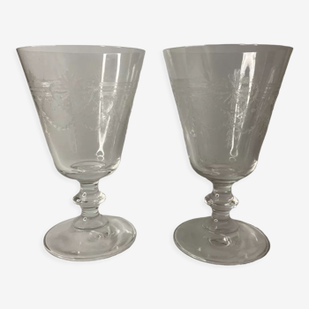 2 verres cristal saint louis