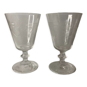 2 verres cristal saint