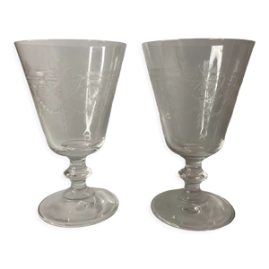 2 verres cristal saint louis