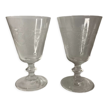 2 verres cristal saint louis