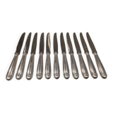 12 silver-plated dessert knives by Christofle Vendôme, 20.3cm