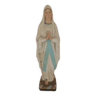 Plaster statue of the Virgin Mary - the Virgin Mary - signed Chamayou Toulou