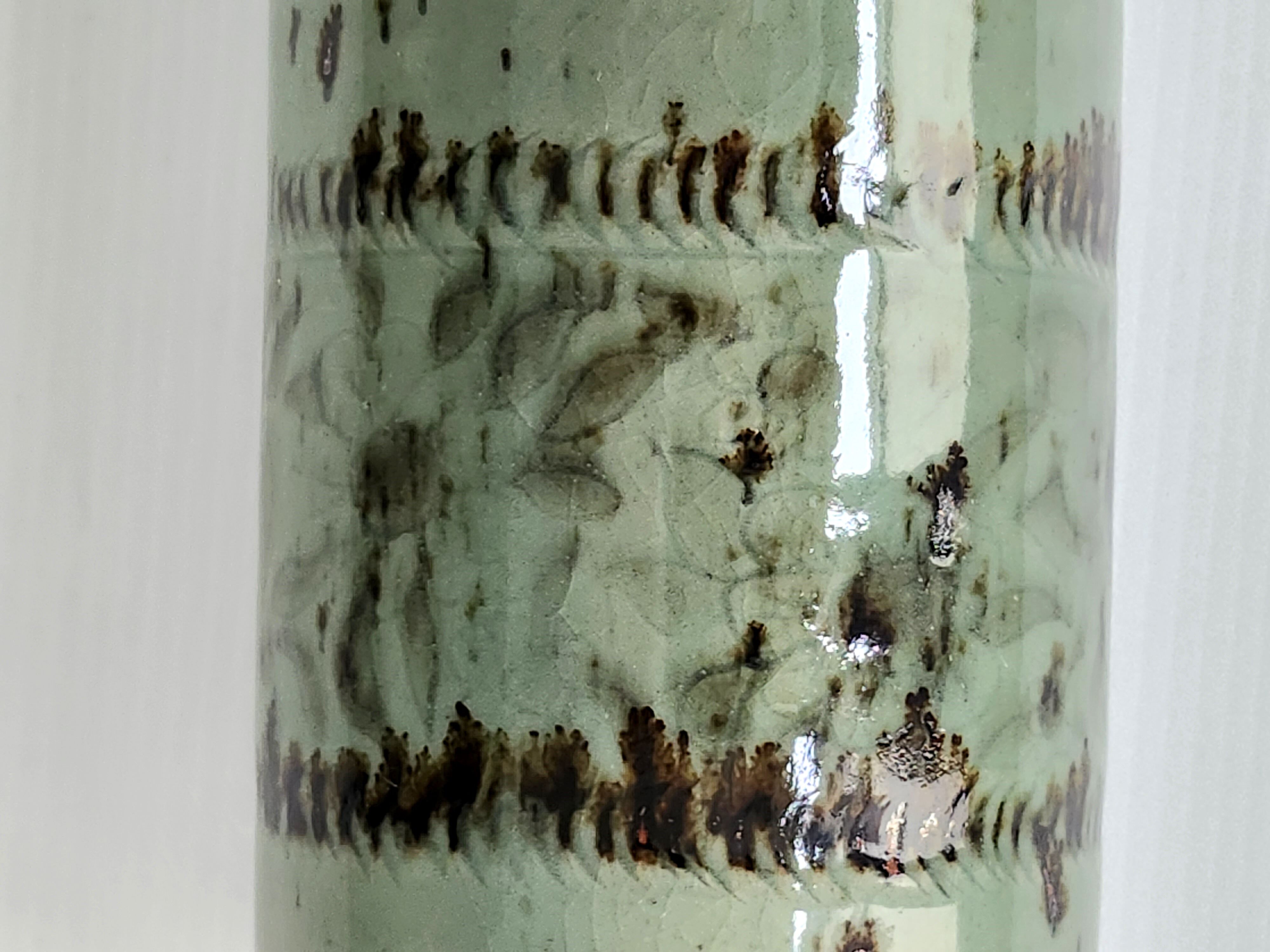 Vase rouleau vintage 1970 céramique