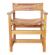 Chaise avec accoudoirs en pin massif et cuir de selle de Biosca