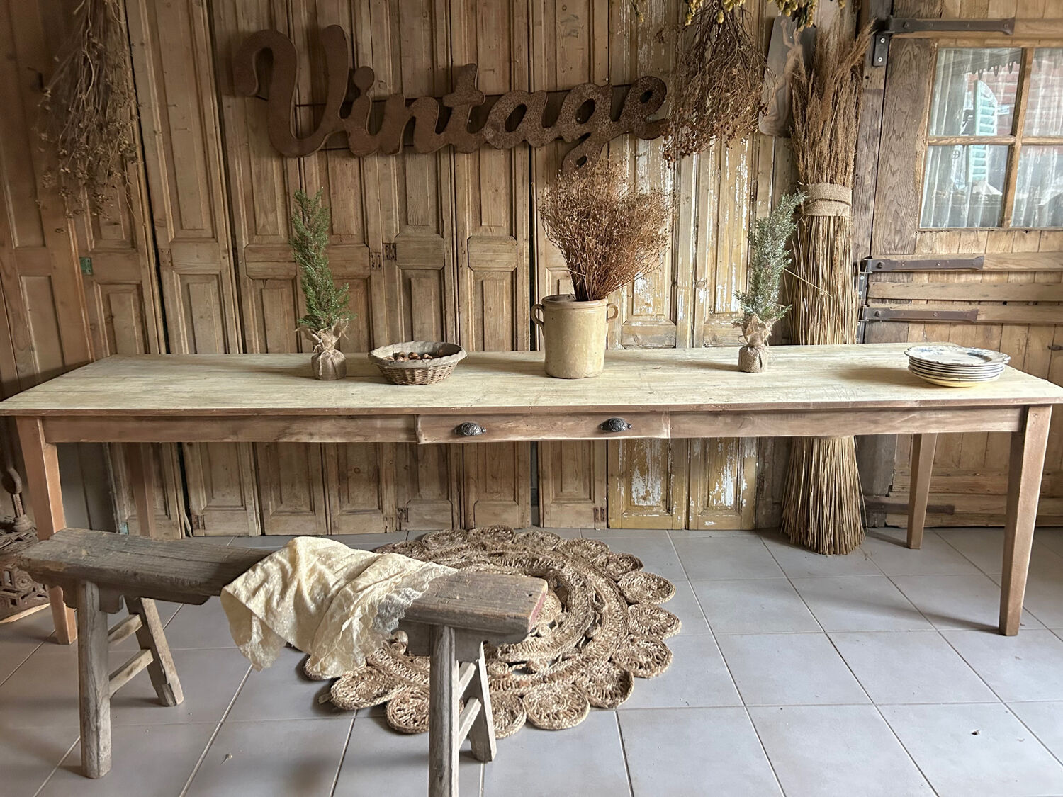 Large farmhouse table 292 cm