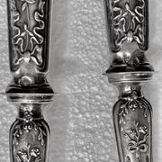 Salad cutlery in solid silver filled hallmark Minerva and horn style louis xv