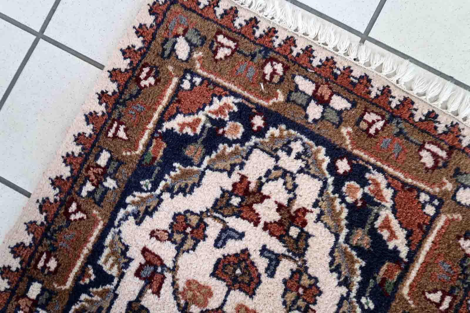 Vintage persian carpet hamadan handmade 60cm x 97cm 1970s