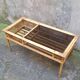 Rattan and smoked glass coffee table