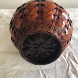 Japanese Ikebana vase in woven bamboo