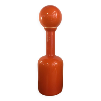 Vase-Bouteille-Carafe en verre orange années 70