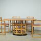 Exceptional fruitwood dining table set in art deco style, 1980s