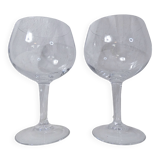 2 verres à pied en cristal vin dégustation