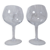 2 crystal wine tasting stemmed glasses