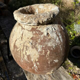 Ancient terracotta pottery jar from the 19th century