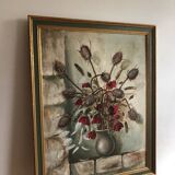 Tableau huile sur toile bouquet de fleurs
