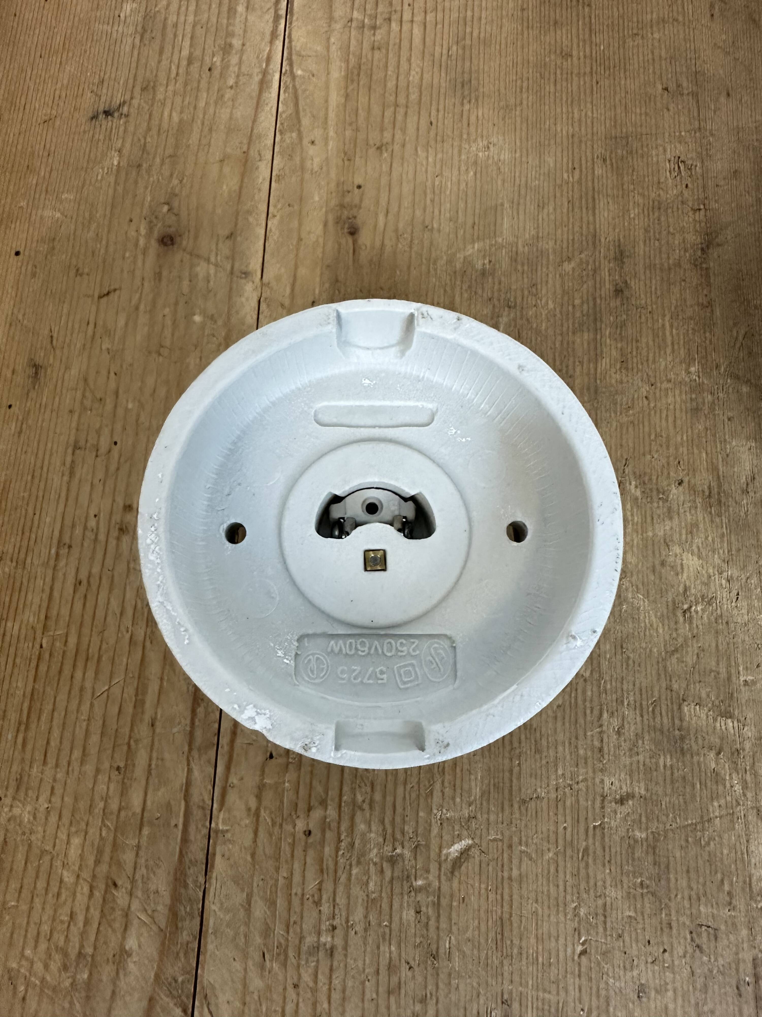 Vintage White Porcelain Ceiling Light with Milk Glass, 1960s