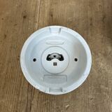 Vintage White Porcelain Ceiling Light with Milk Glass, 1960s