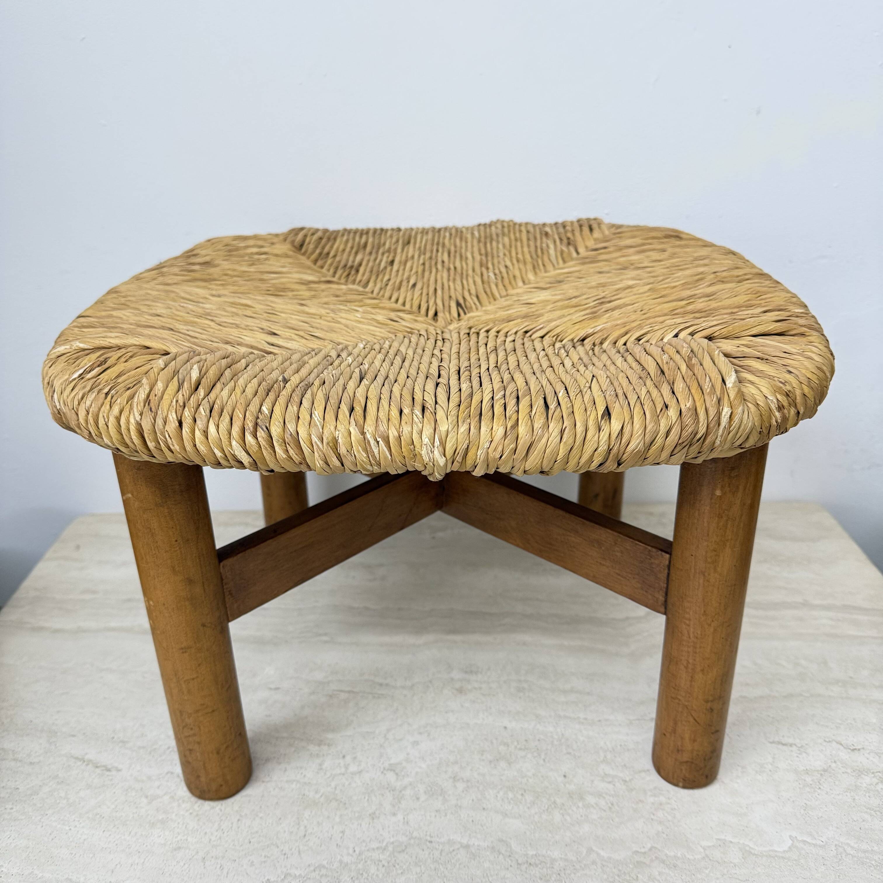 Italian Rush Stool by Lorenzo Forges Davanzati, 1960s
