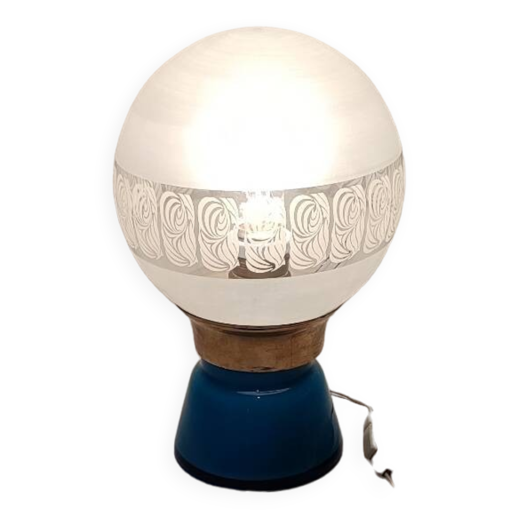 Lámpara de mesa de cristal. España, 1950s.