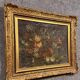 Oil on canvas from the Napoleon III period depicting a still life with flowers