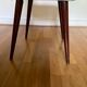 Pair of vintage mahogany and skai chairs