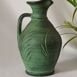 Pichet, vase, céramique verte vintage