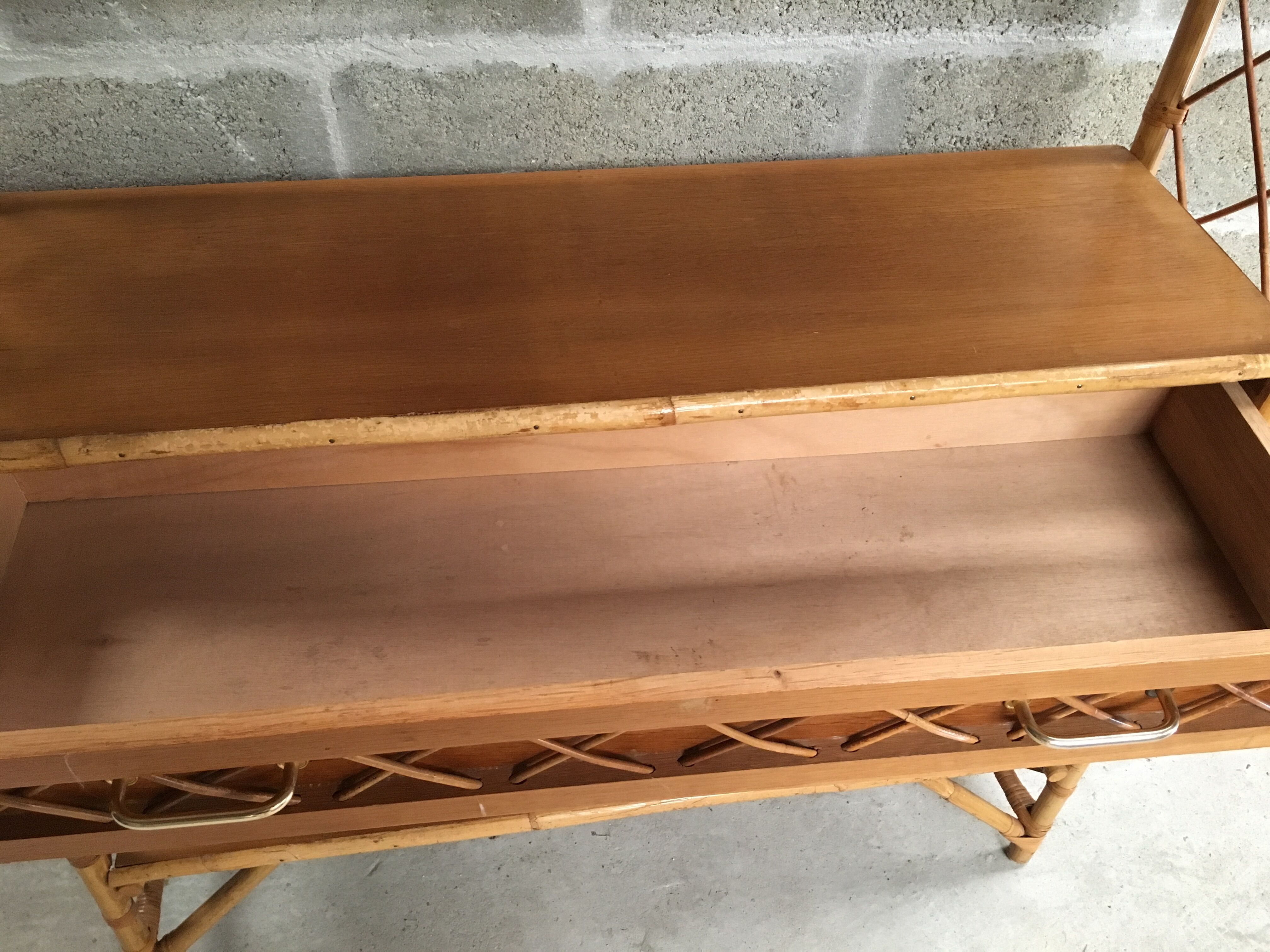 Rattan bookcase from the 60/70