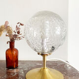 Old glass globe table lamp