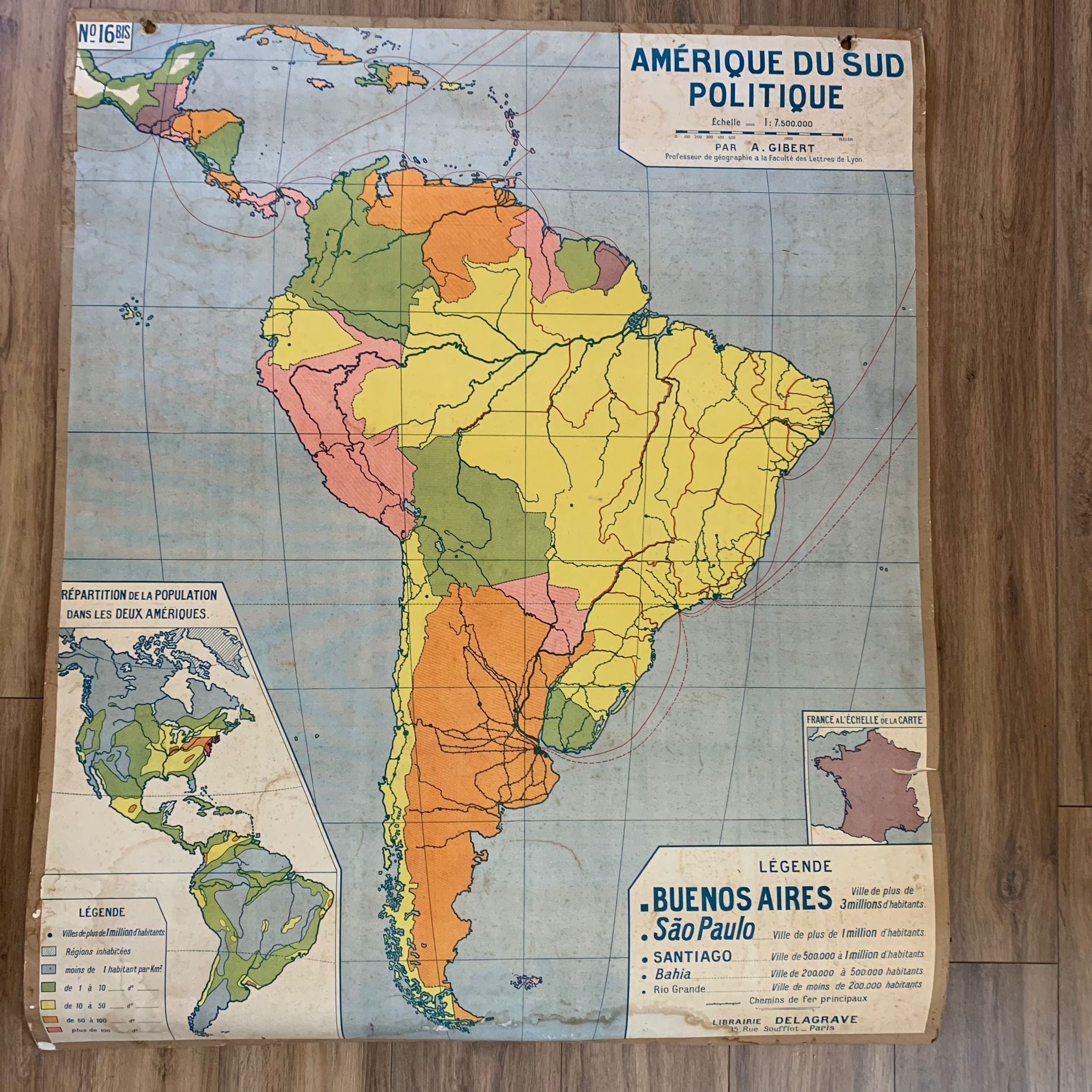 School map n°16 and 16 bis - Political South America