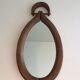 Brutalist mirror in oval shape 1950 - 30,5x59,5cm
