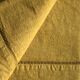 Old linen and cotton sheet embroidered and tinted in Indian yellow