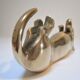 Dachshund solid brass vintage zoomorphic paperweight 60s-70s