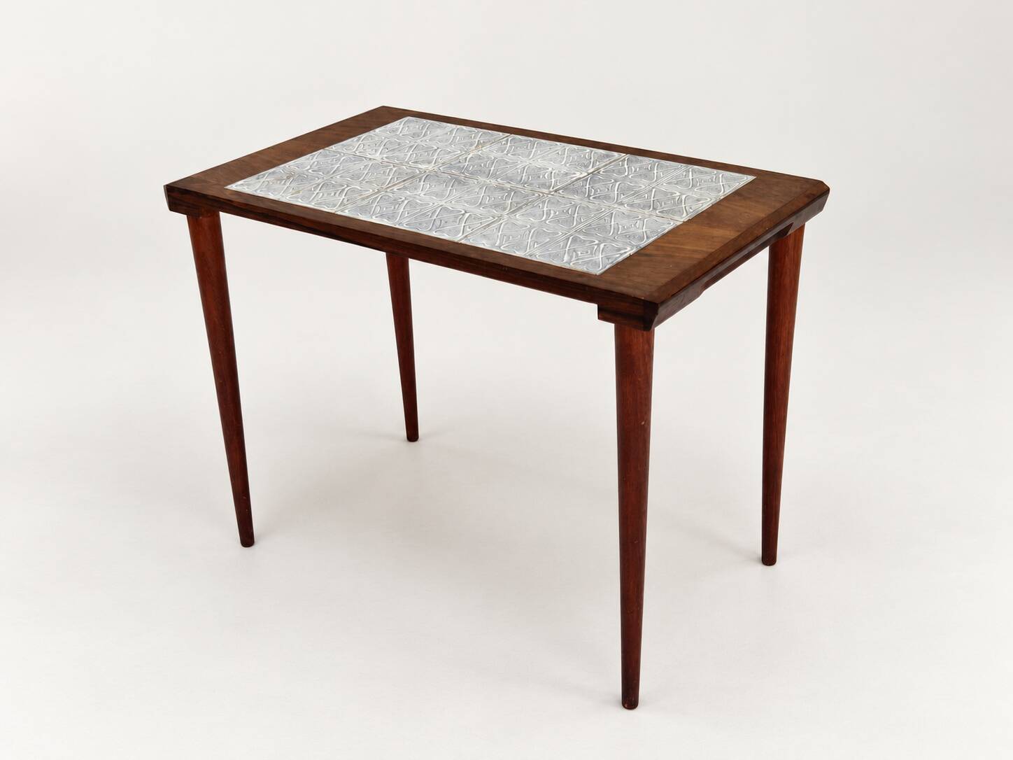 Rosewood nesting tables with ceramic tiles, Denmark, 1960s, set of 3