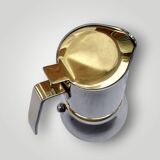 Antique Italian Stella coffee maker – size 2 – stainless steel and gold metal