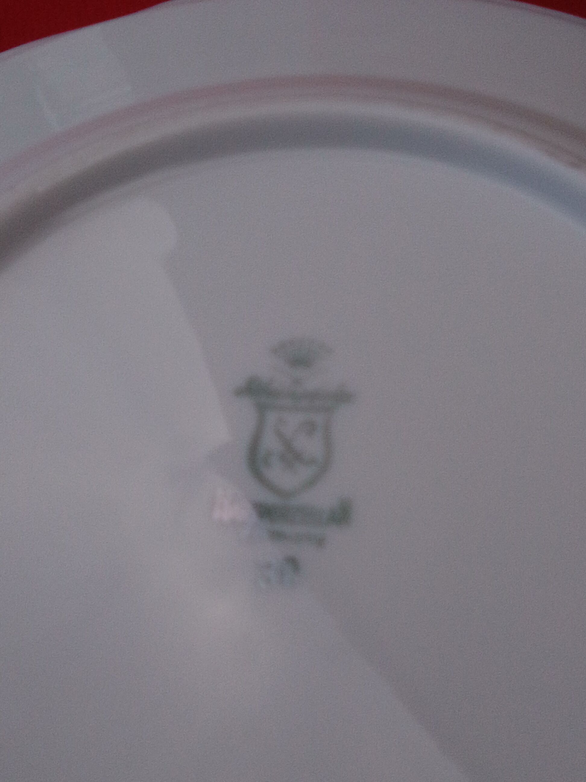 12 porcelain dessert plate Rheinpfallz Hartporzellan numbered pink pattern 30 iam 17.5 cm